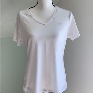 Under Armour White Fitted Tee